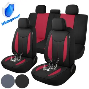 Waterproof Car Seat Cover Full Set, Neoprene 5 Seats Covers Set or 2 Front Seats Covers for Cars, Premium Seat Liner Machine Washable For All Seasons, Back Split Bench With Three Zippers Compatible Car Interior Covers, Universal Fit for Most Car Sedan SUV