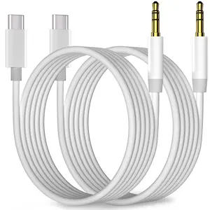 Aux to USB C, USB C to 3.5mm Audio Aux Jack  (3.3ft 2-Pack), Type C to 3.5mm Headphone  Stereo Cord for  16 15 Pro Max,  Galaxy s25 S24 S23 S22 Ultra, Note 20,  Pixel 5 6 XL