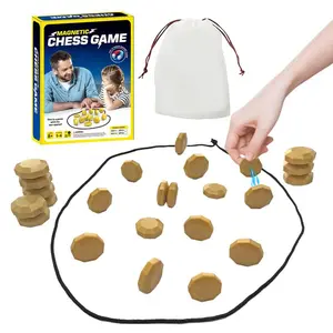 Sooshoom Magnetic Chess Game with Full-Size Stones, Magnet Game with String, Family Party Travel Camping Game, Puzzle Strategy Board Game, 2 Player Games for Kids & Adults, CPC Tested
