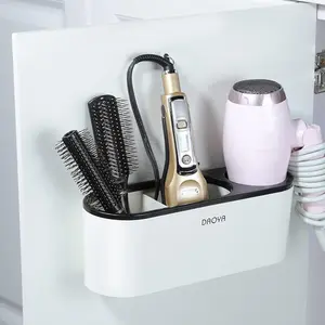 Hair Dryer Holder - White Tool Organizer Blow Cabinet Door, Bathroom Curling Iron for Straightener Styling Tools Storage Racks