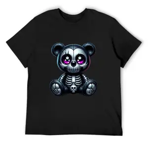 Scare Teddy Bears Print T-shirt Scary Funny Shirts Short Sleeve Graphic Tee Tops for Men