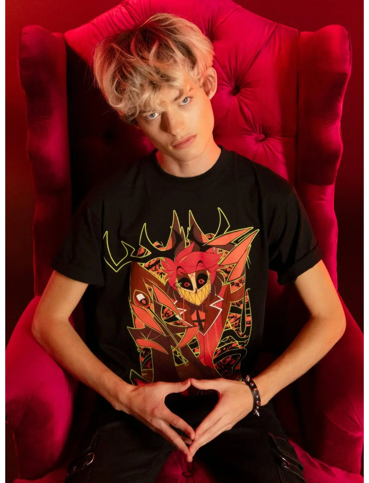 Hazbin Hotel Alastor Glow-In-The-Dark T-Shirt, Movie Graphic Tee, Retro Streetwear for Men and Women, Perfect Gift for Movie Fans