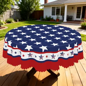 BLIOWL American Flag Tablecloth Waterproof 4th of July Table Cover Red White Blue Patriotic Decor for Independence Day BBQ Picnic Indoor Outdoor Kitchen