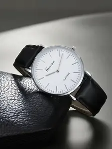 1pcs/set GENEVA Geneva belt watch, two pin men's and women's watch, student quartz watch