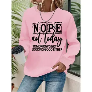 Women's Casual Comfortable Inspirational Graphic Pullover Sweater, Soft Long Sleeve Round Neck, All Seasons Wear