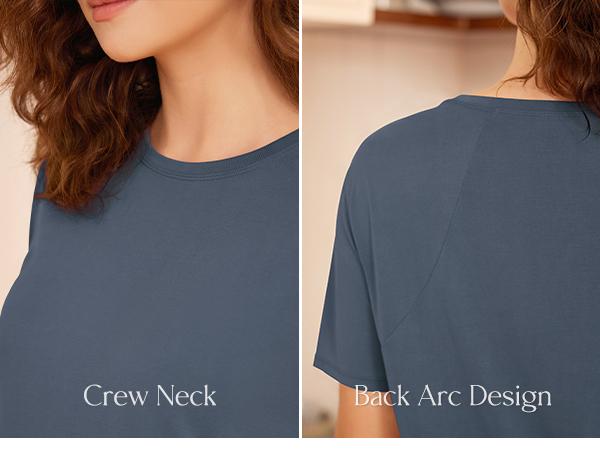 ODODOS Modal Soft Short Sleeve Shirts for Women Crew Neck Yoga Tee Casual Workout Tops Minimalistic Activewear Athletic Fashion Activewear
