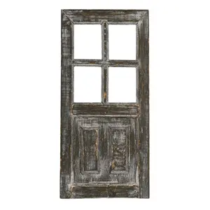 19.75" x 9.25" Wood Door – Antique Brown/Grey