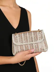 Women's Sparkling Rhinestone Clutch Bag, Chain Shoulder Crossbody Bag, Party Event Use, Elegant Handbag
