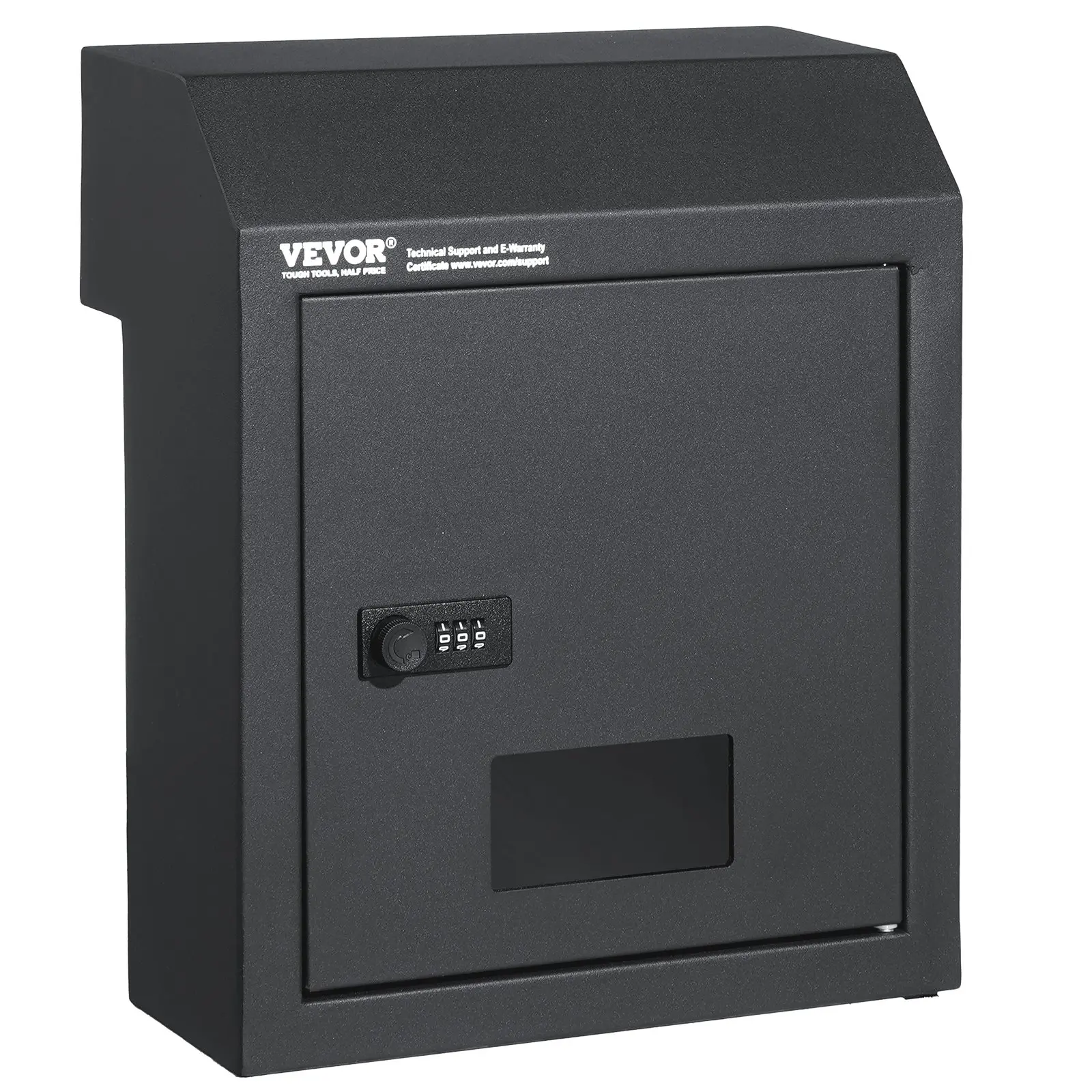 VEVOR Sturdy Metal Key Locker with Combo Lock, 12x6.1x14.1in Charcoal Gray Mailbox, 3.94kg Wall-Mountable Unit for Schools, 1.7in Thickness Doors for Safe Mail & Key Storage