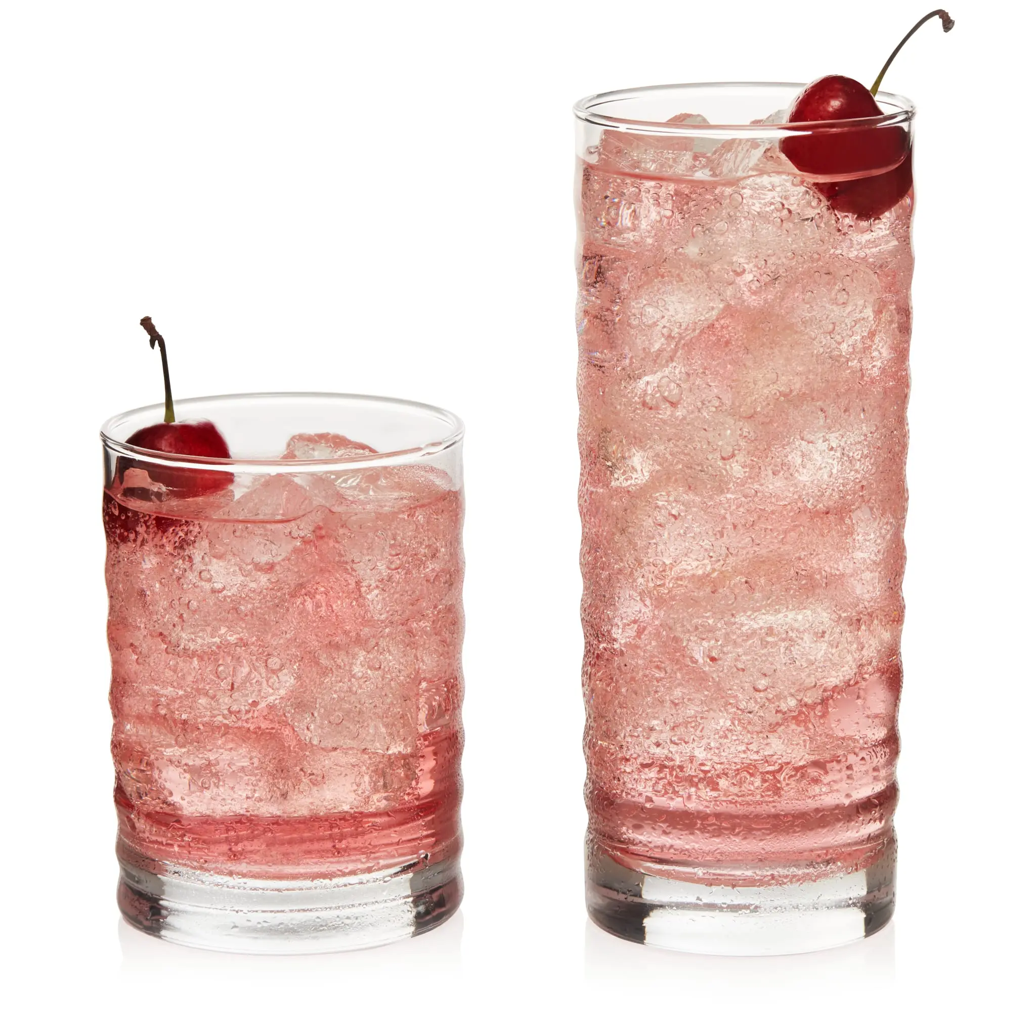 Libbey Pueblo Tumblers and Rocks Glass Cups Set, Wavy and Groovy Drinking Glasses Set of 16, Dishwasher Safe Modern Glassware for Everyday Use