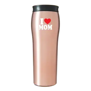 Mighty Mug Go - Stainless Steel - Rose Gold (I Love You Mom) - 16 oz