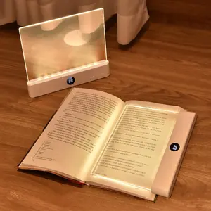 Rechargeable Transparent LED Book Light with Timer, Adjustable Brightness, Full-Page Illumination for Night Reading, Ideal Gift for Readers