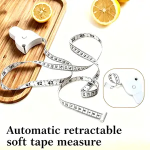 60 Inch 3D Body Measuring Tape, Auto-Retractable Design. Soft & Flexible Tape for Fitness, Easily Measure Waist, Hip, Bust and Arms, Practical White Measurement Tool for Daily Use