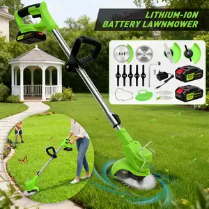 Electric Weed Wacker Cordless Eater Battery Powered Weed Trimmer lawn trimmer with 2pcs 6000mAh Batteries and Charger Stringless Grass Trimmer/Brush Cutter for Lawn Yard,for Valentine’s Day Gift