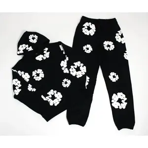 DENIM TEARS brand hot selling new fashionable cotton foam printed hoodie, European and American trendy men's sports suit