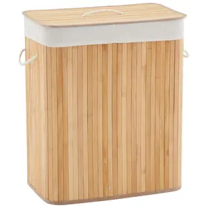 Bamboo Laundry Hamper for Bedroom Bathroom Laundry Room Console