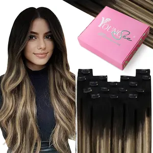 YoungSee Thick Hair Extensions Clip in Natural Hair Real Human Hair to Add Volume and Length Curly Pop Hairpiece Afro Kinky Bulk 135g for 16-18inch 150g for 20-24inch #TikTokShopBlackFriday