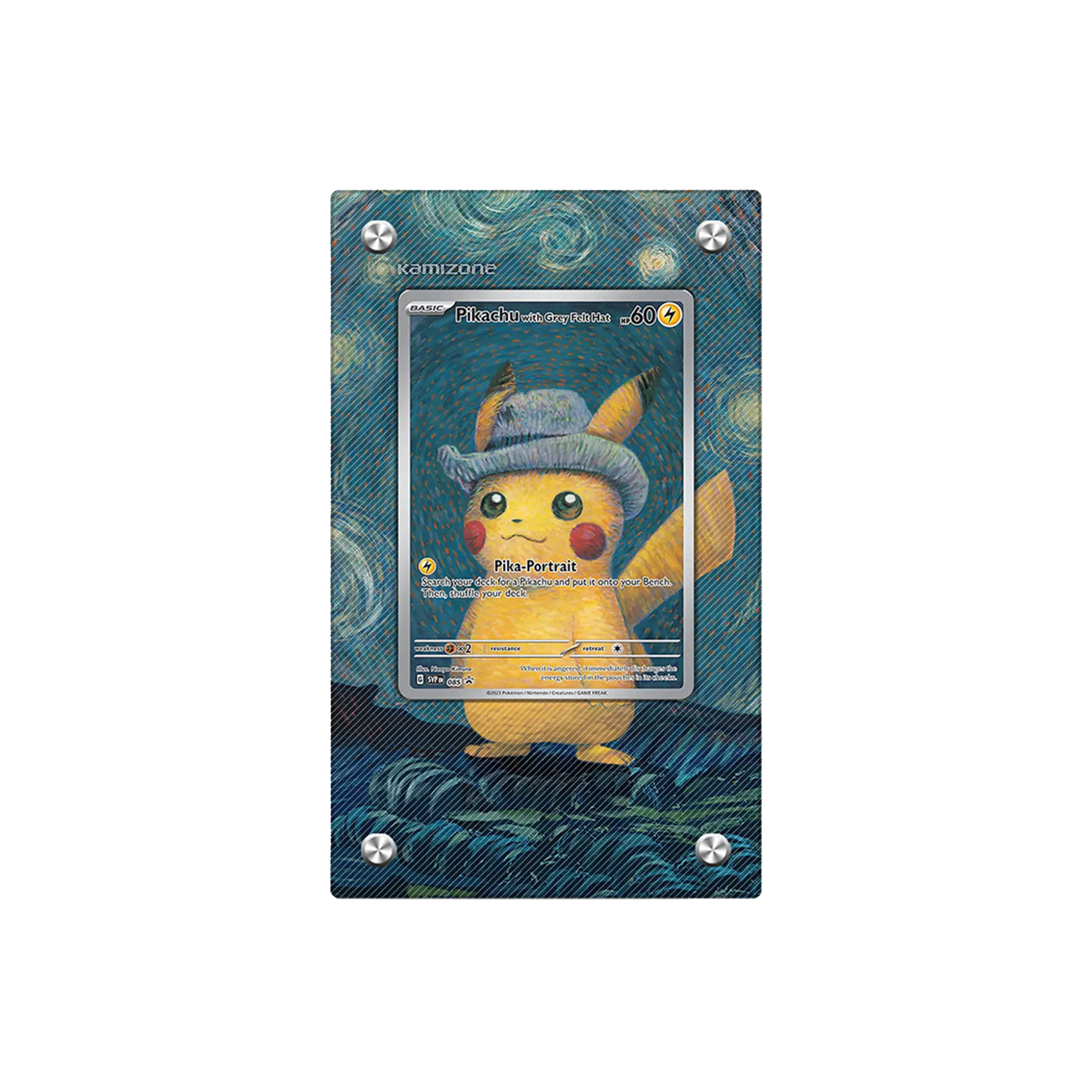 Pikachu with Grey Felt Hat - Van Gogh Promo - Extended Artwork Display Case  - TikTok Shop