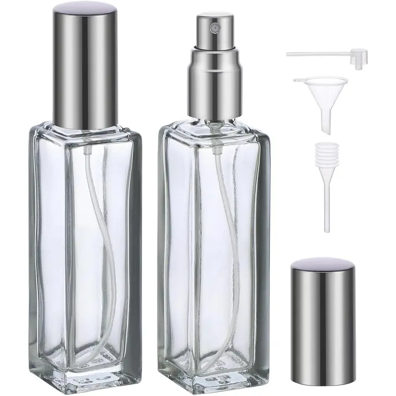 2Pcs 20ml Multi-Pack Durable Refillable Glass Fine Mist Atomizer for Fragrances - Leak-Proof Nozzle Spray, Mini Pocket Travel Toiletries Container, Hand Tool Kit Accessory, Face Spray for Dating, Outgoing