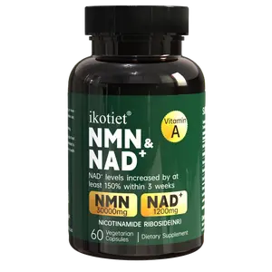 ikotiet NMN 30000mg + NAD+ 1200mg + Magnesium + Vitamin A – 180 Capsules (3-Month Supply) | Vegetarian Dietary Supplement