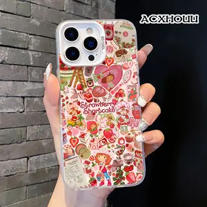 1.2mm Soft TPU Silicone Protective Cellphone Cover for iPhone 17,16,16 Pro Max,16 Pro,15,15 Pro,13,12,11 - Durable, Shockproof, Scratch-Resistant, Stylish Strawberry Shortcake Mega Collage Mobile Phone Accessory