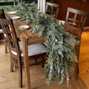 6ft/180cm Christmas Garland,Artificial Eucalyptus Cedar Pine Needles Greenery Seasonal Garland for Christmas Winter Holiday Indoor Outdoor Decoration Artificial Plants