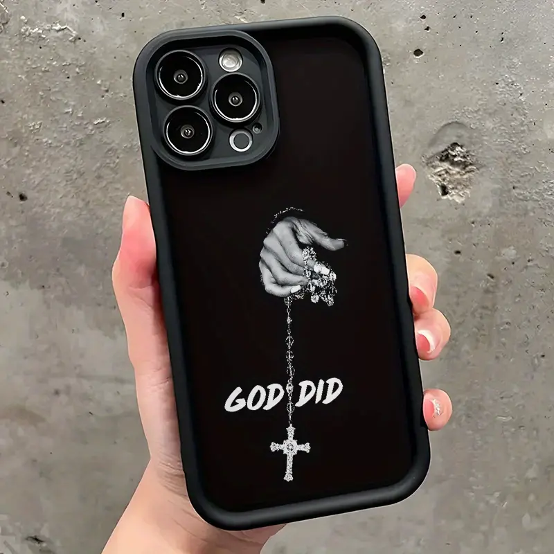 Case for iPhone 16 Pro Max 15 Plus 14 13 12 11 XS XR Jesus God Cross Faith Belief Pattern Drop Protection Shockproof Soft Silicone Smartphone Cover Gift For Girls and Women
