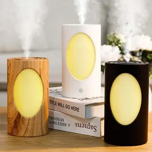 Minimalist Elliptical Window Shadow Aromatherapy Humidifier Night Light, Eco-Friendly Abs Material, Type-C Power, Anti-Slip Silicone Pad