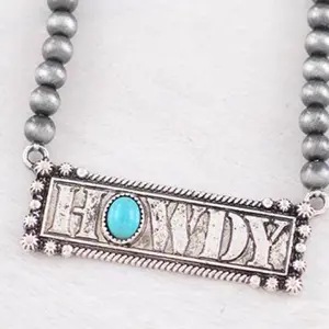 Western Bar Necklace in Rodeo or Rowdy or Howdy - Fashion Accessory