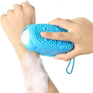 2 Piece Silicone Bath Brush Set, Dual-Sided Exfoliating Cleansing Brush, Soft Massage, Hypoallergenic, No Power Needed, Bathroom Accessories, Shower Brush