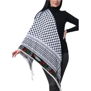 Embroidered Kuffiyeh with Map and Cities of Palestine: Heritage and Elegance