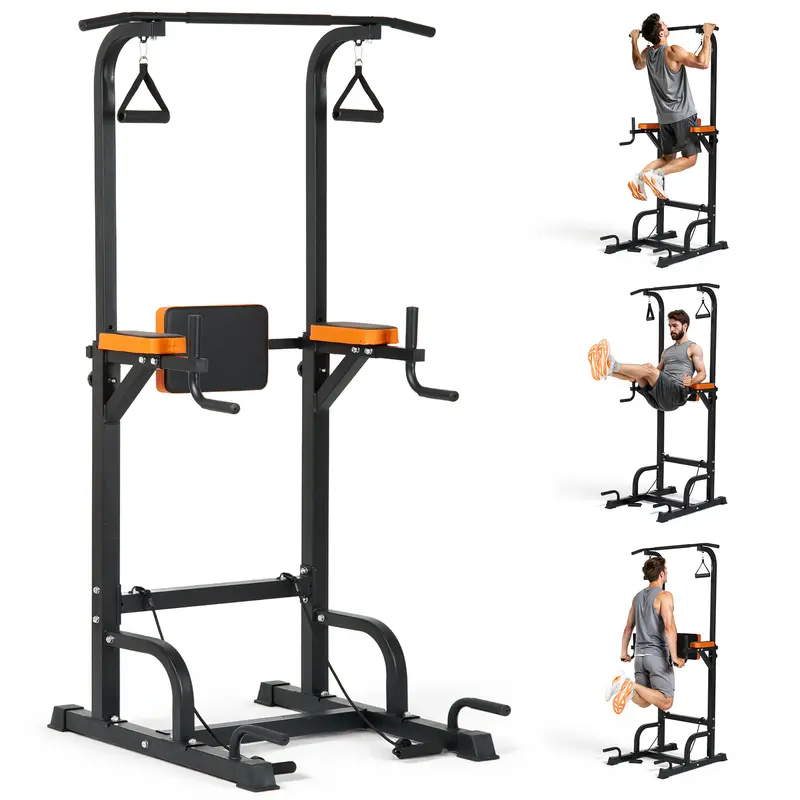 BODIOO Power Tower Home Gym 450LBS Adjustable Pull Up Bar, Multifunctional Dip Station for Full Body Workout & Indoor Fitness