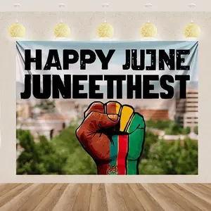 1pc Juneteenth Banner Happy Since Sign Design Multiple Sizes HD Polyester Easy Hanging Outdoor Banners for Outdoor Indoor Birthday Anniversary Wedding Bridal Shower