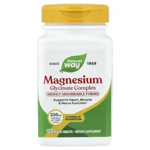 Nature's Way Magnesium Glycinate Complex, 120 Vegan Tablets (110 mg per Tablet)