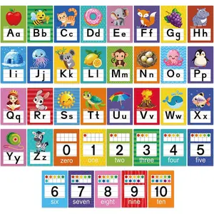 X-WPA48  Alphabet Letters for Wall - ABC Alphabet Poster Classroom Wall Alphabet Alphabet Wall Chart Kindergarten Elementary Classroom Wall Decor Daycare Homeschool Supplies (Multi-Colored)