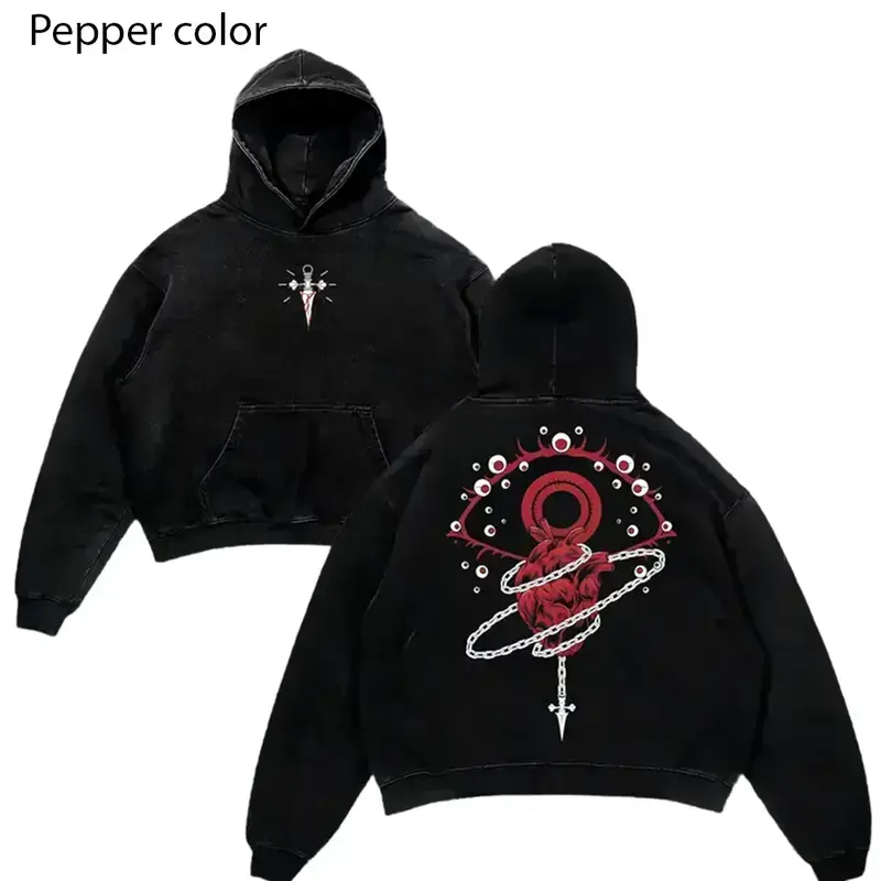 Hunter X Hunter Kurapika Scarlet Eyes Killua Zoldyck Gon Unisex Hoodie - Menswear Tops, Long Sleeve Casual Pullover Sweatshirt, Harajuku Streetwear, Gift for Birthday Holiday