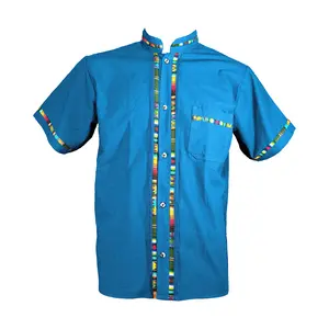 Men's Short Sleeve Mexican Guayabera Shirts Made in Mexico, Multiple Colors (Small, Turquoise)