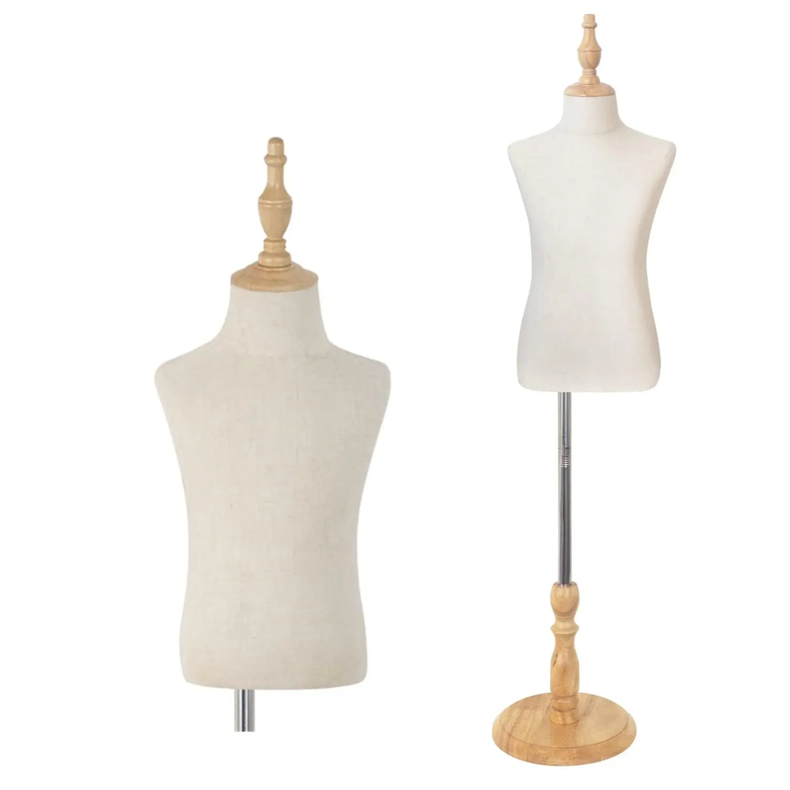 SHAREWIN Kids Dress Form Mannequin Torso, Adjustable Pinable Child Sewing Torso with Wooden Base, for Kids Fashion Class, After‑School Camp & Children Fashion Design Teaching, Multi‑Size 2‑11 Years Old