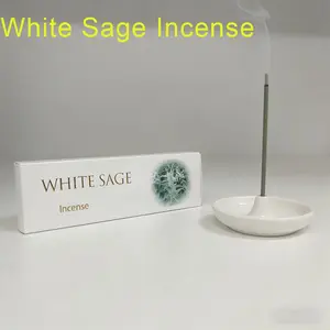 Premium Boxed Travel Pack Sage Scented Incense Sticks, Natural, 12cm, Burn Time 25-30 Minutes, Artificial Wood Scent Relaxing Rods, White Sage Incense