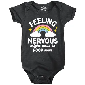 Feeling Nervous Might Have to Poop Soon Baby Bodysuit Funny Sarcastic Novelty Jumper for Infants Funny Baby Onesies Sarcastic Clothes for Baby Funny Adult Humor Onesie Novelty Onesie Black -