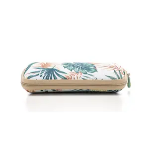 Blenders Eyewear Havana Case - Stylish & Durable Sunglass Protection with Tropical Leaf Patterns & "Life in Forward Motion" Logo