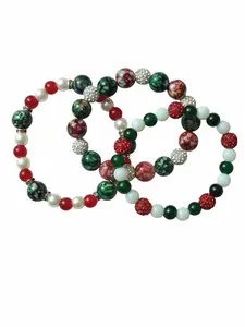 Holiday Cheer Bracelets - 8 Inch Stretchable Christmas Design for Festive Outfits & Gifts