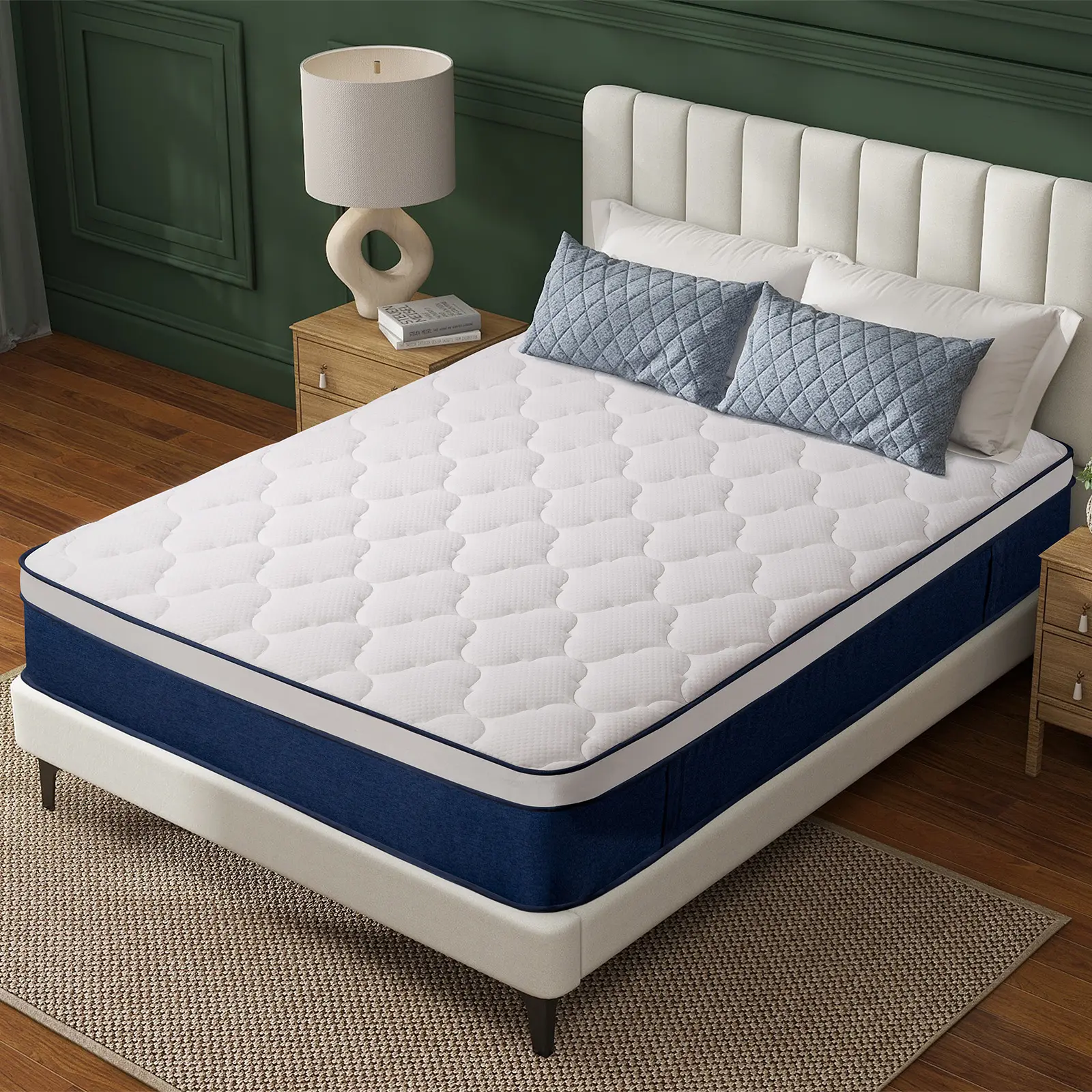 10 Inch Full,Queen,King Compressed Mattress high density gel Memory Foam& independent pocket Spring Coil , Hybrid Mattress outlet Medium Firm,strong edge Lumbar Support,Home Rooms,Ergonomic Mattress, Interior Modern partner, bed in a box, fluffle cloud ti