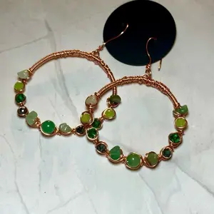 Serenity Hoops - pure copper X crystals