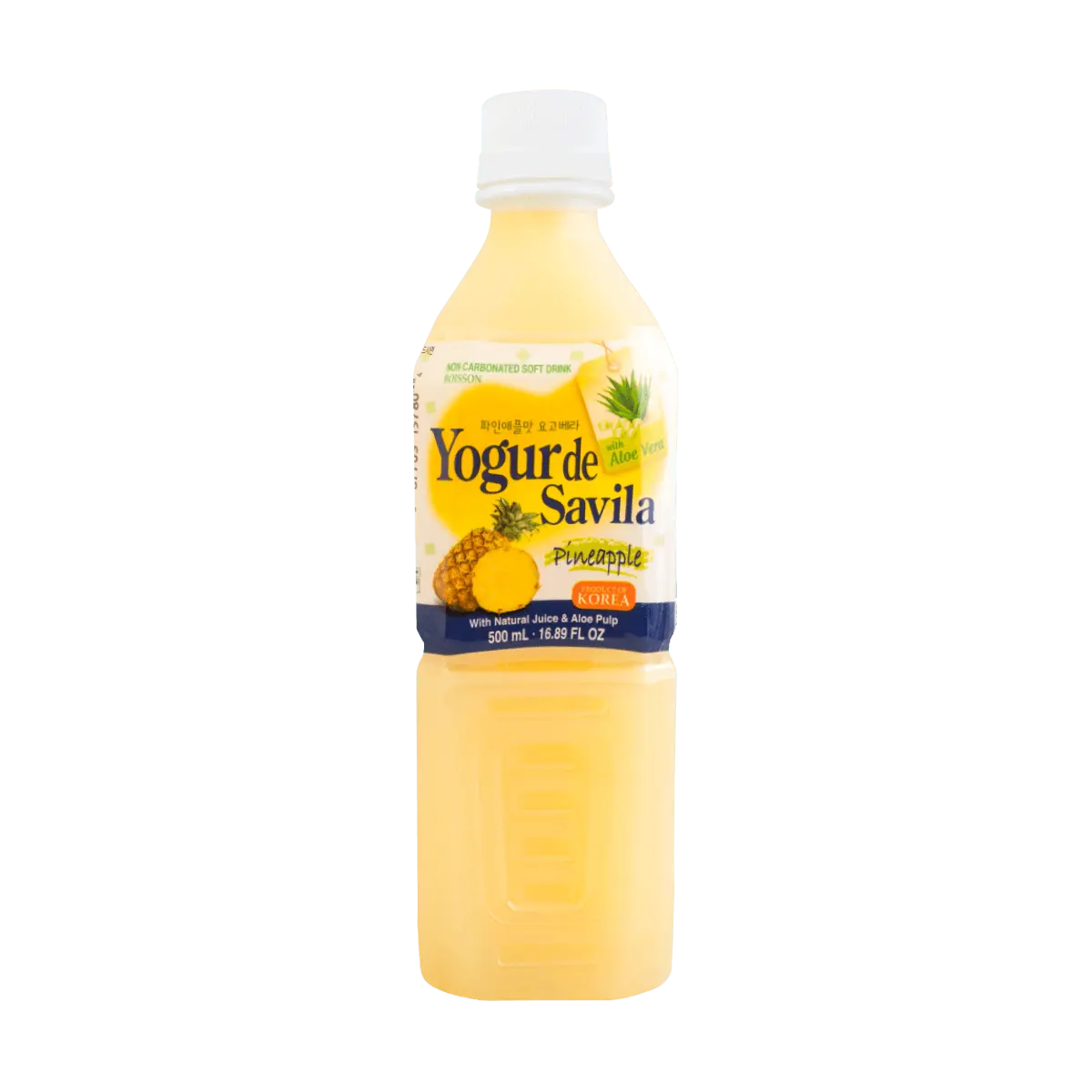YOGO VERA Korean Aloe Pineapple Juice Drink with Real Fruit Pulp, 500ml - Refreshing Natural Beverage