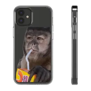 Monkey Drinking Soda Clear Case | Funny Primate Phone Case