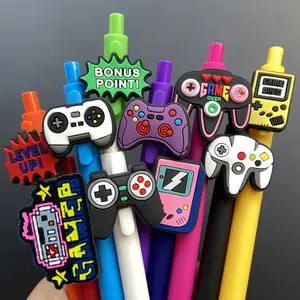 6/12pcs Game Theme Gel Pens, Retractable Ballpoint Pens for Gamers, Party Supplies, Office Use, Classroom Prizes, Fun Gifts