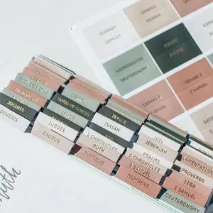 Decorative Bible Tabs for Women, 96 Pieces-Earth Tone Neutral Gold Foil, Laminated - Remove & Replace Bible Index Tabs - Bible Study Supplies for Women