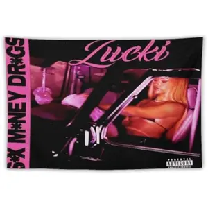 Lucki Sex Money Drugs Album Cover Music Tapestry, Banner for Bedroom, Living Room, College Dorm Wall Decor Decorative Light