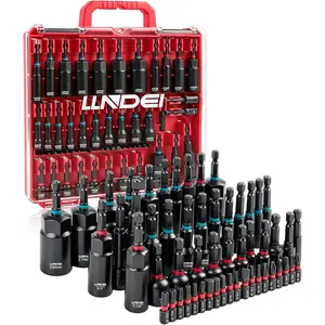 Nut Driver Set, 55PCS 1/4 Set with Deep Driver Bit Sets Includes Bit Extension, Pivoting & Wing Nut Setters Compatible with Drills & Deep